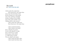 paraphrase The Lamb