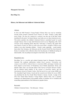 History, the Holocaust and children`s historical fiction