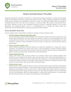 Guidelines for Klozur &reg; Persulfate Alkaline Activation
