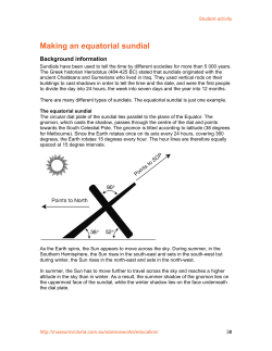 Making an equatorial sundial activity