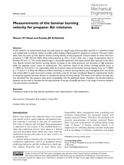 Measurements of the laminar burning velocity for propane: Air mixtures