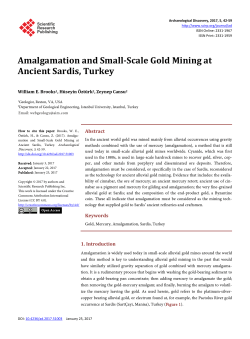 Amalgamation and Small-Scale Gold Mining at Ancient Sardis, Turkey