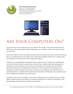 Are Your Computers On? - Montgomery County Public Schools