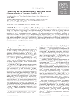 Precipitation of Iron and Aluminum Phosphates Directly from
