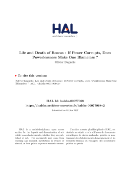 Life and Death of Roscas : If Power Corrupts, Does - Hal-SHS