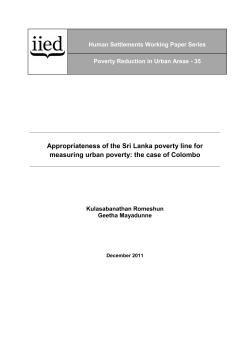 Appropriateness of the Sri Lanka poverty line for measuring urban