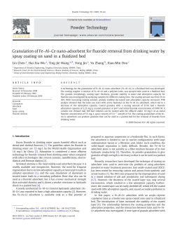 Granulation of Fe&ndash;Al&ndash;Ce nano-adsorbent for fluoride removal from