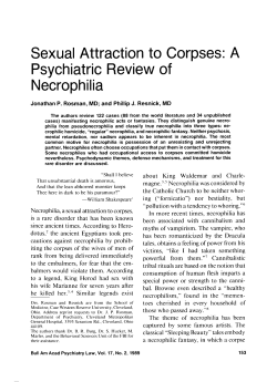 Sexual Attraction to Corpses: A Psychiatric