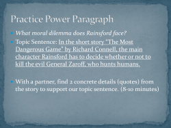 Blue 1 Rainsford Practice Power Paragraph