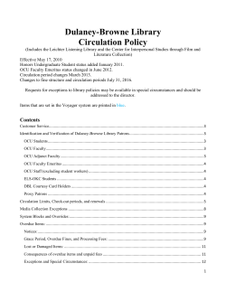 Circulation Policy - StarNet