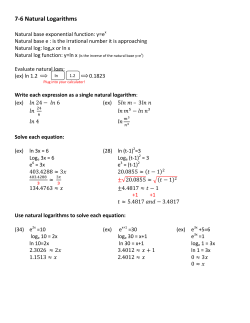 7-6 Natural Logarithms