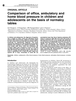 Comparison of office, ambulatory and home blood pressure