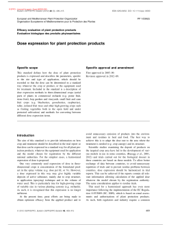 Dose expression for plant protection products