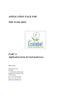 Application form for bed mattresses