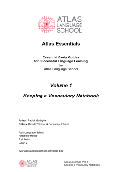 Keeping a Vocabulary Notebook