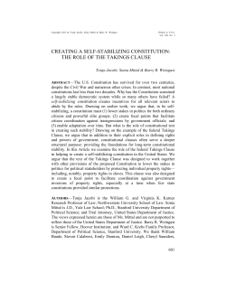 Creating a Self-Stabilizing Constitution: The Role of the Takings