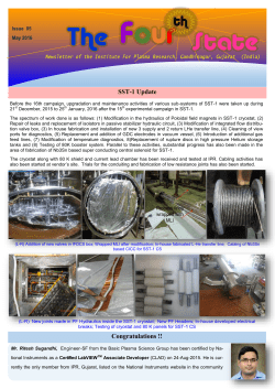 SST-1 Update Congratulations - Institute for Plasma Research