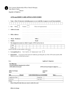 ATM cum DEBIT CARD APPLICATION FORM