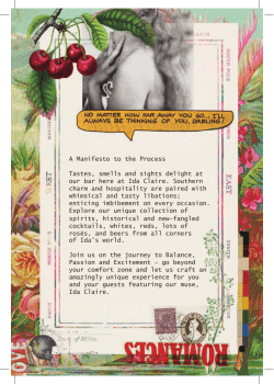 A Manifesto to the Process Tastes, smells and sights