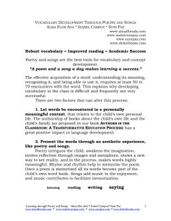 poetry and songs as pedagogy