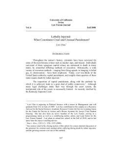 Lethally Injected: What Constitutes Cruel and Unusual Punishment