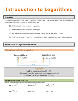 Introduction to Logarithms