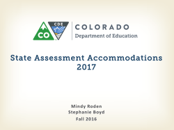 State Assessment Accommodations