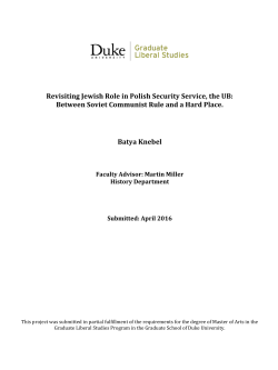Revisiting Jewish Role in Polish Security Service, the UB
