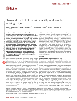 Chemical control of protein stability and function in living mice