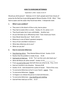 HOW TO OVERCOME BITTERNESS Would you drink poison