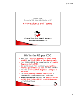Presentation: HIV Prevalence in Caswell County, NC and US