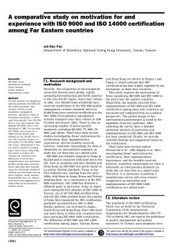 A comparative study on motivation for and experience with ISO 9000