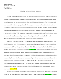 Technology and Severe Weather Forecasting