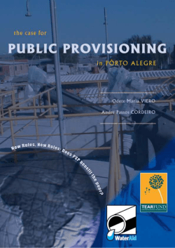 Brazil &ndash; the case for public provisioning in Porto Alegre