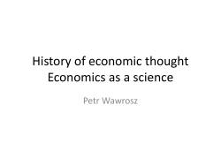 History of economic thought Economics as a science