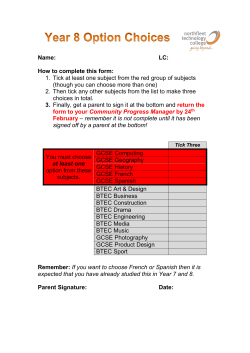 Name: LC: How to complete this form: 1. Tick at least one subject