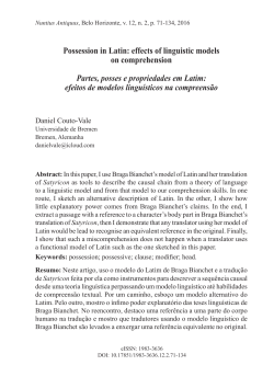 Possession in Latin: effects of linguistic models on comprehension