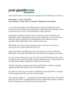 Flawed Milwaukee crime data raise questions about Pittsburgh