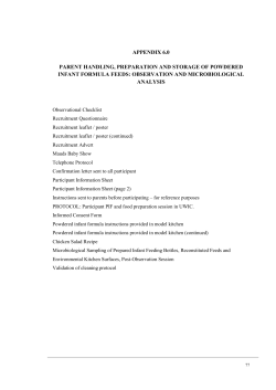 appendix 6.0 parent handling, preparation and storage of powdered