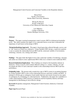 1 Management Control Systems and Contextual Variables