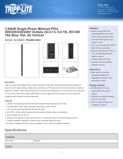 3.84kW Single-Phase Metered PDU, 200/220/230/240V