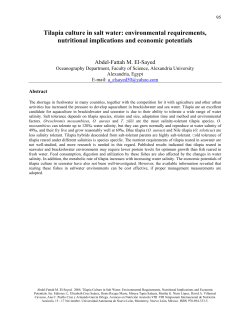 Tilapia culture in salt water: environmental requirements