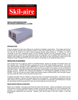 INSTALLATION INSTRUCTIONS AIR COOLED - Skil-aire