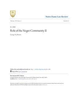 Role of the Negro Community II