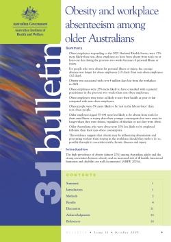 Obesity and Workplace Absenteeism Among Older Australians