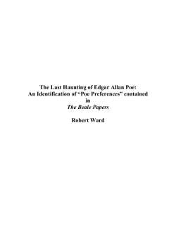 The Last Haunting of Edgar Allan Poe: An Identification of &ldquo;Poe