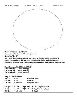 PreCal Test 3 Review Sections 4.1 &ndash; 4.3, 5.1 &ndash; 5.4 March 10, 2011