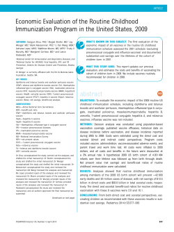 Economic Evaluation of the Routine Childhood