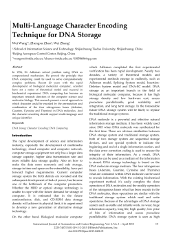 Multi-Language Character Encoding Technique for DNA Storage
