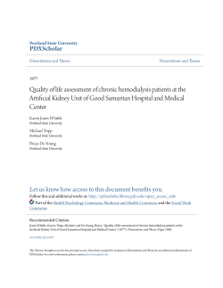 Quality of life assessment of chronic hemodialysis